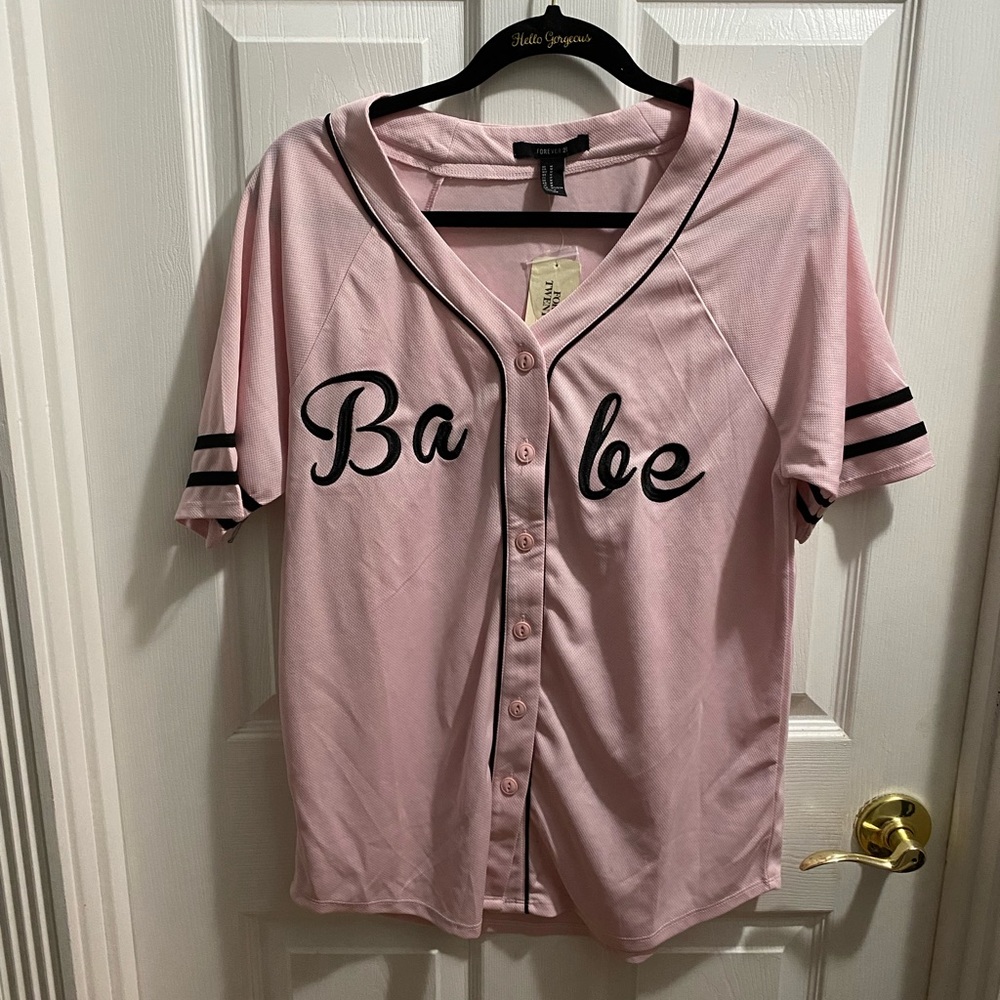 Forever 21 light pink button up top